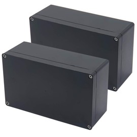 Otdorpatio 2 Pack Project Box IP65 Waterproof Junction Box ABS Plastic Black Electrical Boxes DIY Electronic Project Case Power Enclosure 7.87 x4.72 x2.95 inch (200x120x75 mm)