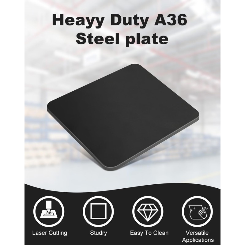 AOKLIT 2 Pcs 6" x 6"x1/4" Steel Plate, A36 Square
