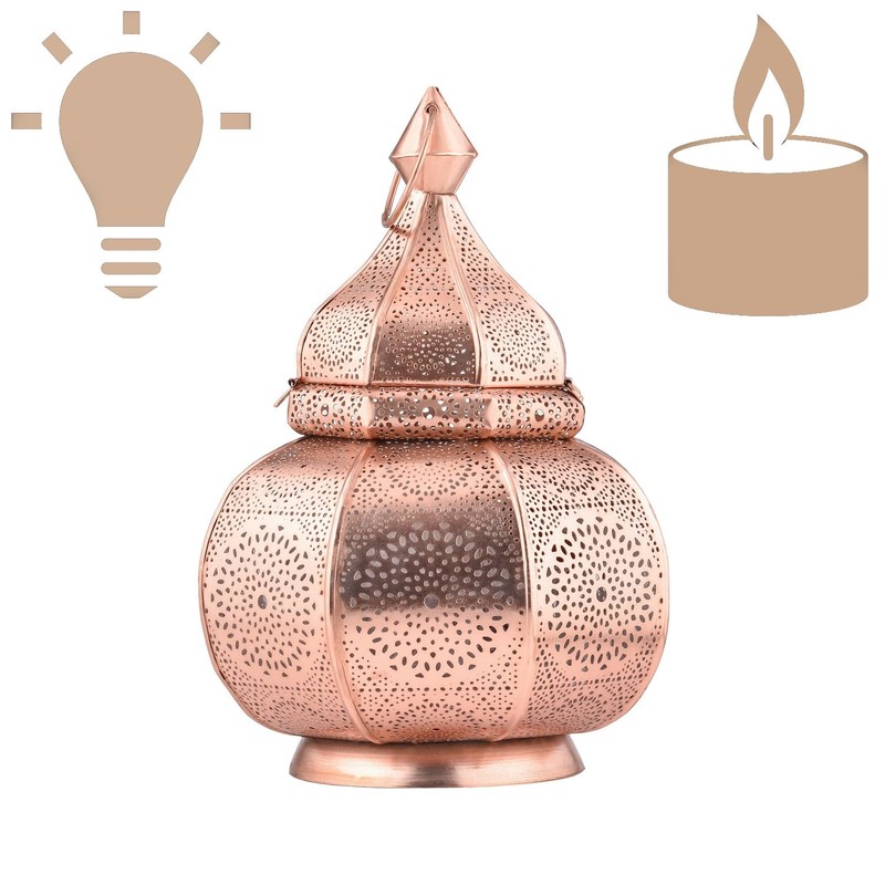 Lamisa Oriental Table Lamp Handmade Metal in Copper