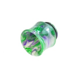 Armerah Marbled Curve 810 Drip Tip eCig Mouthpiece Short/Extra-Wide Epoxy Resin 3 Pack White-Green