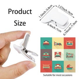 Naturahand 12 PCS Padded Comforter Duvet Clips White Blanket Fasteners for Preventing Comforters from Shifting Inside The Duvet Cover Sweet Sleeping