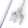 Fencing Body Wire for Epee, Transparent Coated Cord 3-Pin Plug