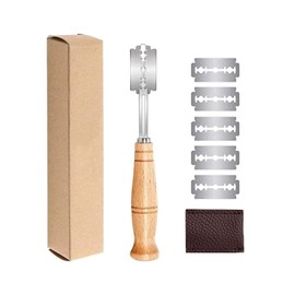 Bread Lame Cutter for Sourdough & Artisan Breads – Handcrafted Scoring Tool with 5 Premium Blades & Leather Protective Cover, Perfect for DIY Dough, Homemade Bakeware, & Bakers Accessories