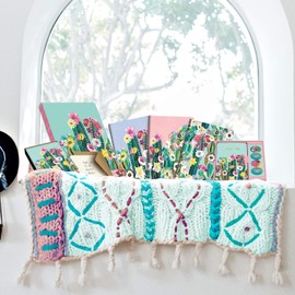 Note Card & Sticker Set by Studio Oh! - Desert Blossoms Thank You - Set of 12-3.5" x 5.25" Blank Cards with Envelopes and Stickers - Includes 3 Cards Each of 4 Designs