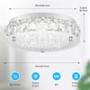 Crystal Chandeliers Flush Mount LED Ceiling Light Fixture, 5000K Daylight
