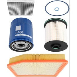 3.0L Duramax Filter Kit - Fuel Oil Cabin Air Filters - Compatible with 2020-2023 GMC Sierra Chevy Silverado 1500 Yukon XL Suburban Tahoe - Replaces TP1015 PF66 13508023