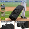 Catchers Gear Bag with Wheels for 4 Bats, Rolling Baseball