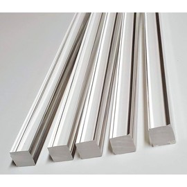 5 Pcs 1/2” x 1/2" x 12” Long Square Clear Acrylic Plexiglass Plastic Rod - .50" - 12.7mm x 12.7mm x 304.8mm