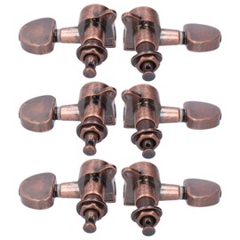 Acoustic Guitar Closed String Tuning Pegs 3L 3R Tuning Key Machine Heads for Acoustic Guitar (Copper) Musical Instrument Accessories