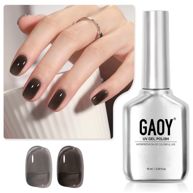 GAOY- Esmalte de uñas en gel Jelly Nude Black, 16