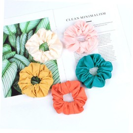 OATIPHO 5Pcs Solid Color Cloth Hair Ties Soft Satin Fabric Hair Scrunchies for Women Sturdy Ponytail Holders for Daily Wear and Special Occasions