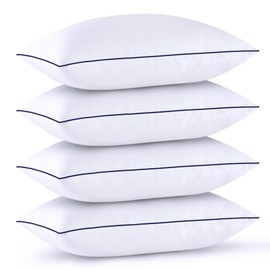 GOHOME King Size Pillows Set of 4 - Bed Pillows for Sleeping 4 Pack, Cooling Supportive Hotel Pillows with Premium Soft Down Alternative Fill for Side Stomach and Back Sleepers
