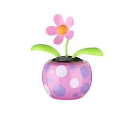 Solar Dancing Solar Powered Dancing Pink Flower in Colorful Shape Flip Flap Animated Bobblehead Dancer Window Sun Catcher Car Dashboard Decor Solar Power Kits