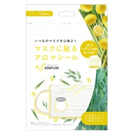 Plus Essence Mask Aroma Stickers, Lemongrass & Eucalyptus Scent, 12 Pieces
