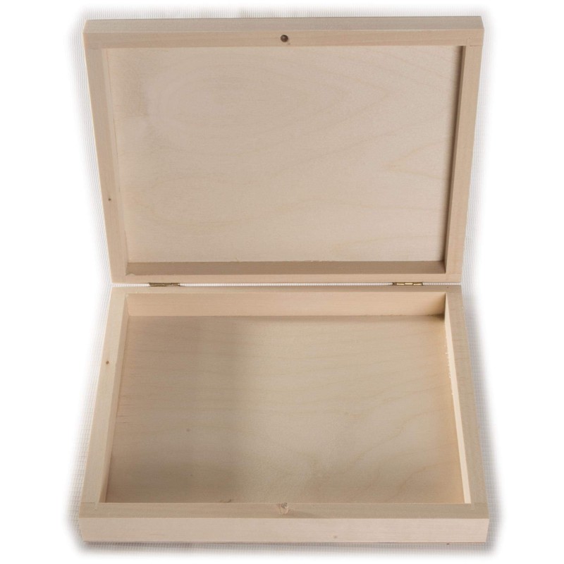 Rectangular Book Shaped Wooden Box with Lid & Bolt Closure
