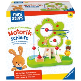 Ravensburger Ministeps 4579 Pelles Carved Motor Skills Bow, Imaginative Wooden Motor Skills Toy with 2 Wire Bows, Baby Toy from 1 Year