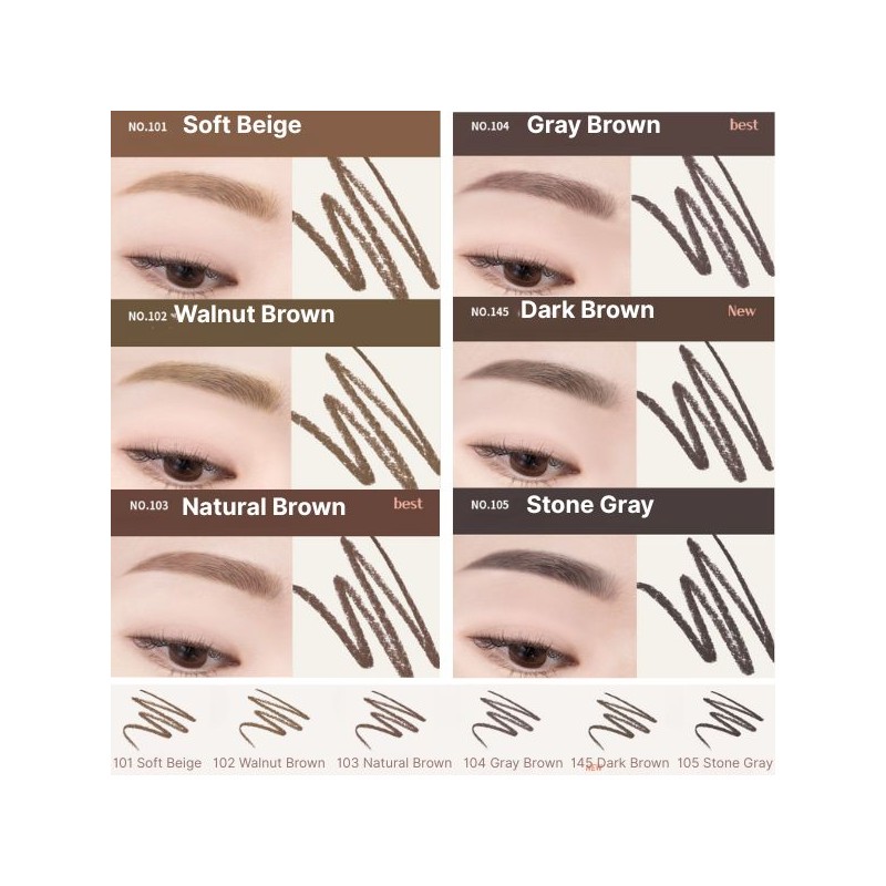 MQNY My Strong Eyebrow Pencil-Hard Powder 1ea, Shade:103 Natural Brown
