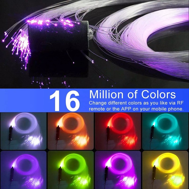 AZIMOM 6W Bluetooth/APP Control RGBW Fiber Optic Lights Star Ceiling