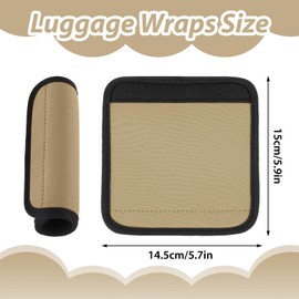 2 Pack Luggage Handle Wraps for Suitcase Bright Color Luggage Handle Covers Suitcase Tags identifiers Travel Accessories for Airplane/Flying (Dark Khaki)