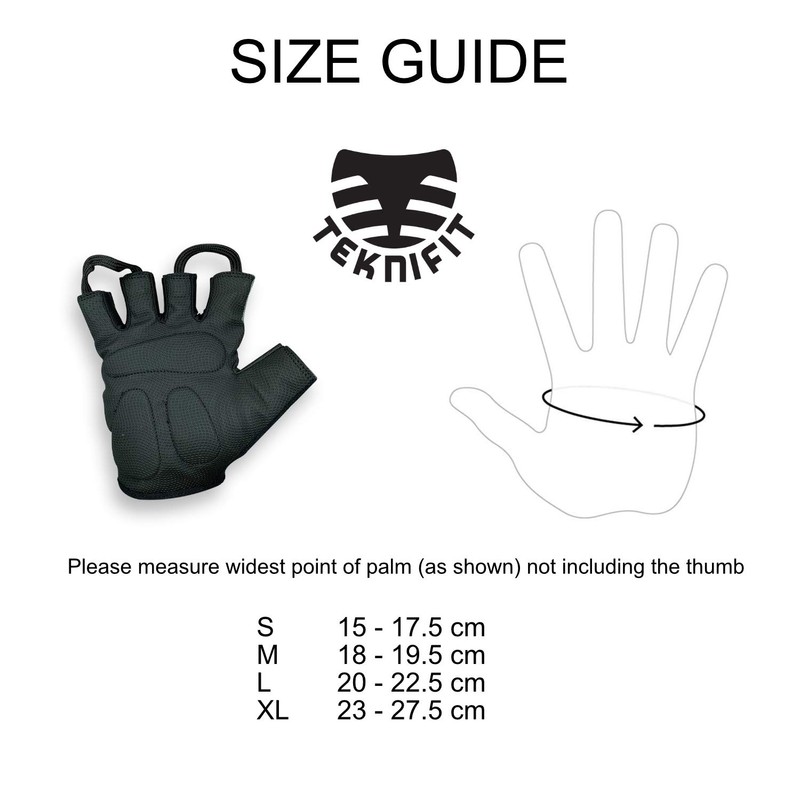 Teknifit Gym Glove XL Mens Padded Weight Lifting Glove Extra