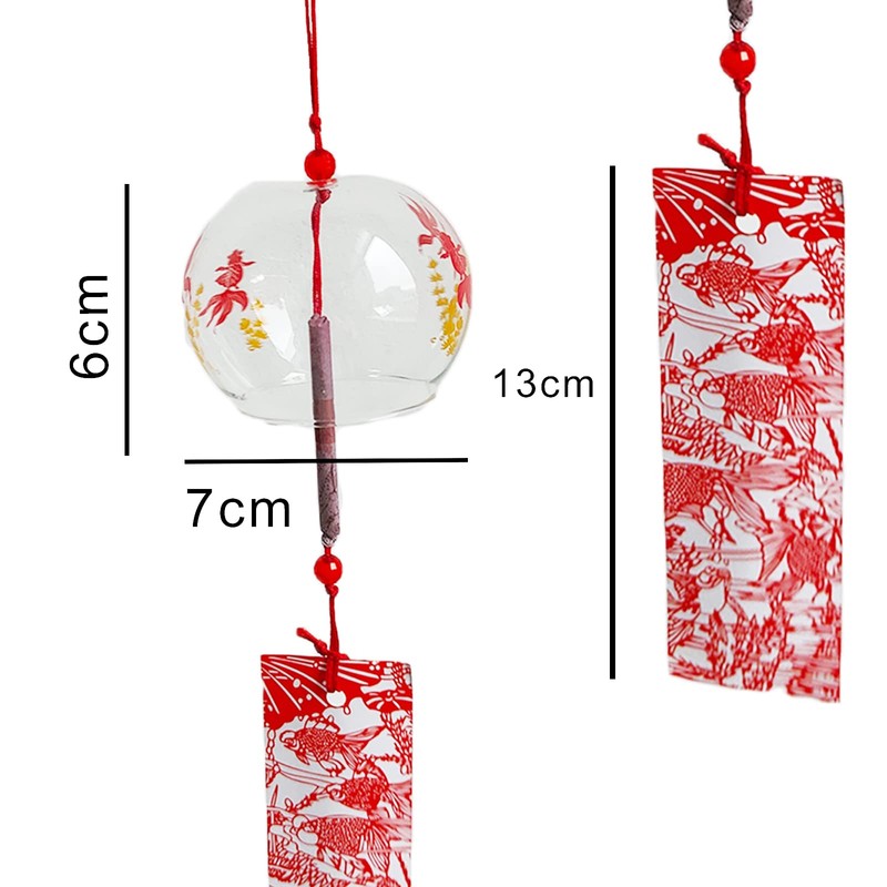 Japanese Wind Chimes Glass Wind Bells Red Glass Wind Chimes