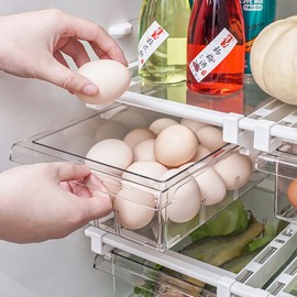 Organizador de Cajones para Nevera, Cajones de Almacenamiento Extraíbles para Frigorífico, Cajones de Nevera Acrilico, con Asa, Adecuado para Almacenar Verduras Bebidas Frutas