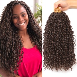 Faux Locs Crochet Hair Extensions Soft Locs Crochet Braids Hair Extensions for Braiding Hair Goddess Braids Extensions Hair Butterfly Locs (#4, 14Inch (Pack of 8))