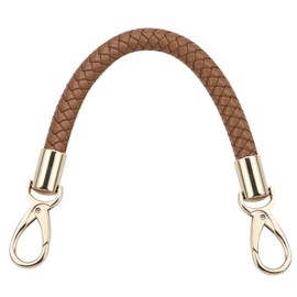 Nicerity PU Leather Braided Purse Strap 11.8inch Replacement Handle Short Handbag Strap Top Handle with Golden Hardware for DIY Handbag Purse Making Accessories, Handbags (Brown)