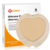 Carbou Silicone Sacrum Foam Dressing, 9''x9''(23cm x23cm) Bordered Adhesive Sacral