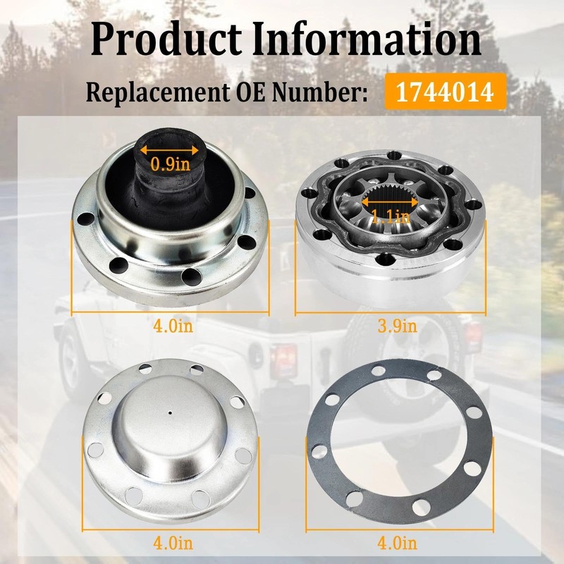1744014 CV Joint High Angle Repair Kit Compatible with 2007-2018