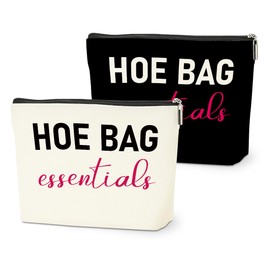 HZMLYDJ 2 PCS Funny Gifts for Women Makeup Bag, Birthday Fun Hostess Gift for Women Girls Friends Cosmetic Bags Gag Gifts Girls Weekend Overnight Makeup Funny Travel Pouch, Black White