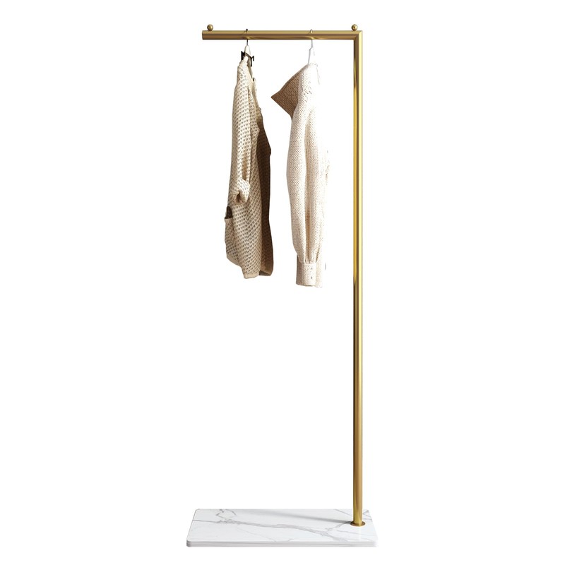ZHBHYZ Gold clothing rack with Marble Base,Modern clothes racks for