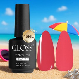 GLOSS Gel Nail Polish | Light Pink 15ml 1 pcs - HEMA Free Nail Polish, Pink Soak Off UV LED Varnish, Professional Gel Polish Design for Home & Salon, Perfect Holiday Gifts for Women & Girls