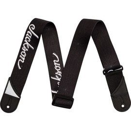 Jackson White Logo Strap, Guitar Accessories, Black, 2in