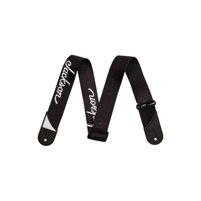 Jackson White Logo Strap, Guitar Accessories, Black, 2in