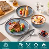 vancasso ONION Ceramic Plates and Bowls Sets, 18 Pieces Blue