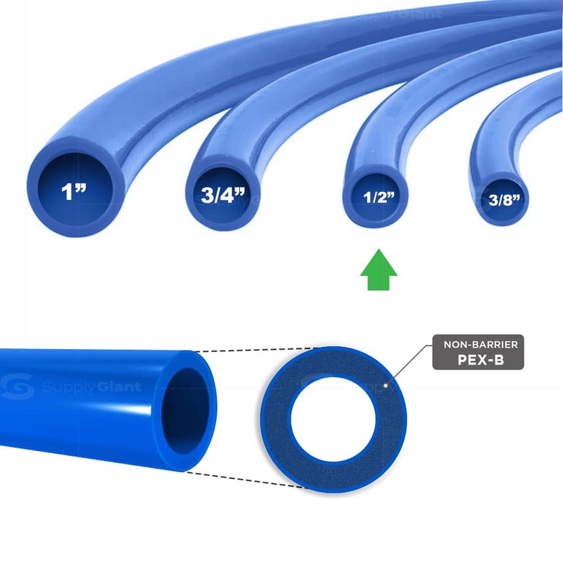 Supply Giant PEX-B Pipe 1/2 In x 100 Ft Blue