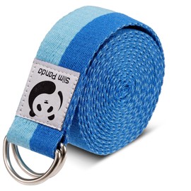 Slim Panda Yoga Strap for Stretching,Cotton Yoga Strap with Adjustable D-Ring Buckle,Non-Elastic Yoga Belt for Pilates,Gym Workouts,Physical Therapy,Improve Flexibility