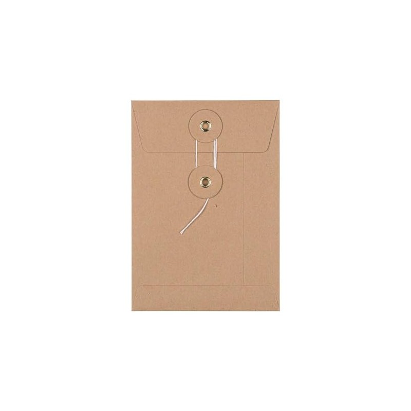 Envelope C6 162 x 114 mm, Brown, Twine Closure, Kraft