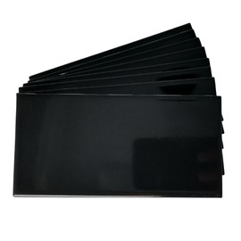 USCT 3x6 Ceramic Subway Tile Gloss (Shinny) Box of 10 Pieces for Bathroom Wall Shower Kitchen Backsplash (Black)