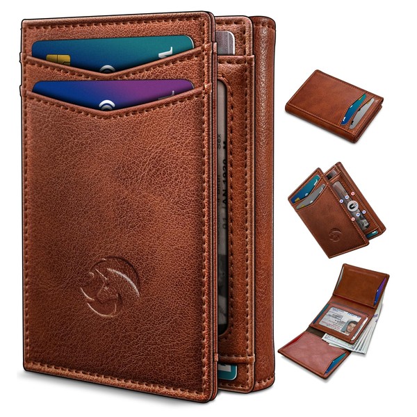 Housmai Trifold Leather Wallet for Men,with Cash Pocket 2 ID