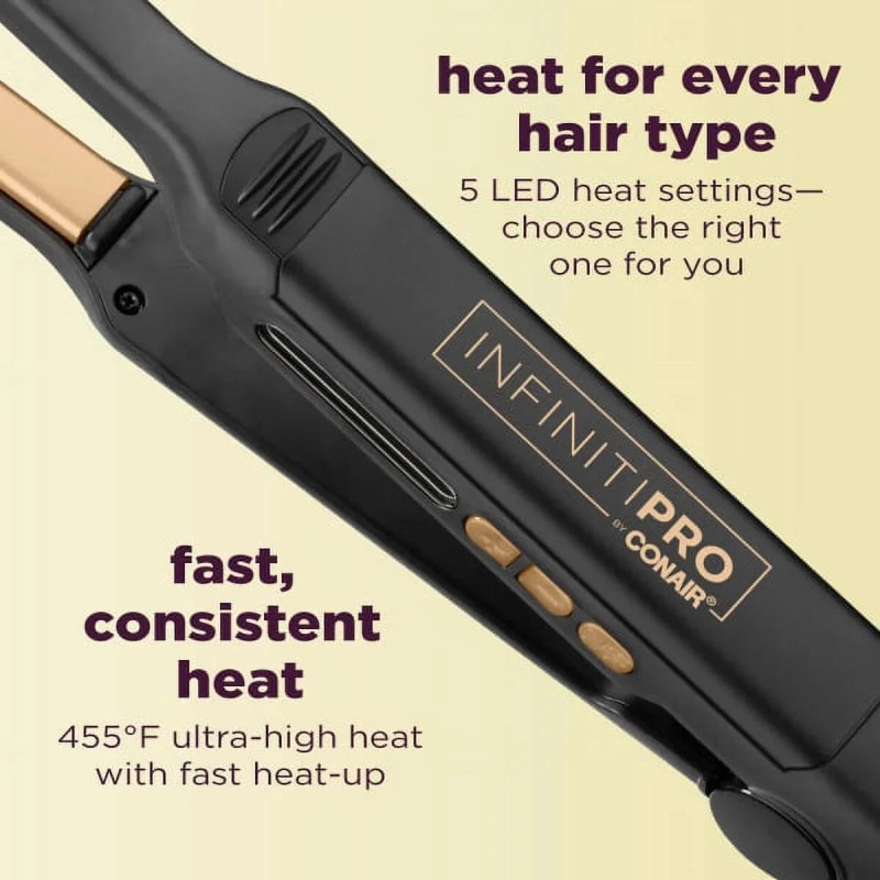 Conair Ultra-High Heat Shea Butter-Infused Flat Iron, 0.5-inch, Slim Plates