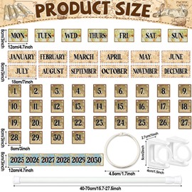 Travel the Map Calendar Bulletin Board Set Adventure Awaits Flip Calendar with Holder Let The Adventure Begin Decor 57 Date Cards Around The World Adjustable Calendar Holder for Office Home School