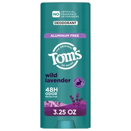 Tom’s of Maine Wild Lavender Natural Deodorant for Men and Women, Aluminum Free, No Artificial Fragrances, Dyes, or Preservatives, Baking Soda Free, 48-Hour Odor Protection, 3.25 oz