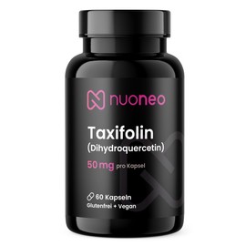 Taxifolin 50mg - Dihydroquercetin from Natural Larch Bark Extract - 60 Vegan Capsules for 2 Months - Premium Flavonoid without Additives - Laboratory Tested & Made in Germany nuoneo