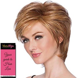 Short Tapered Crop Wig Color R11S+ GLAZED MOCHA - Hairdo Wigs 5.25" Length Cropped Cut Volume Collar Nape Tru2Life Heat Friendly Synthetic Bundle MaxWigs Hairloss Booklet