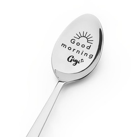 Grandma Birthday Gifts for Gigi Grandma from Grandchildren Grandkids Good Morning Gigi Spoon for Nanny Granny Christmas Gift Engraved Coffee Spoon for Grandmother Retirement Gifts for Gigi Nana