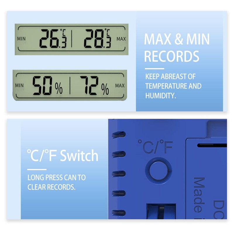 KEWO Digital Hygrometer Indoor Thermometer Humidity Gauge with Large Backlit