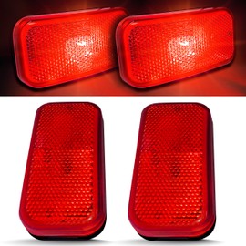 Command Electronics OEM 12V Modern Incandescent RV & Trailer Clearance Light – Made in USA – Red, White Base – 2-Pack