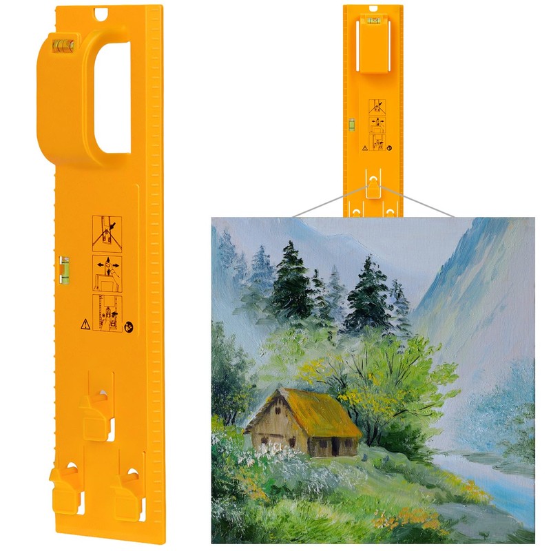 QWORK® Picture Hanging Tool with Built-in Levels – Easy Hang